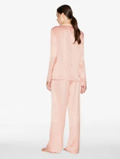 Pyjama En Soie Rose Rehaussée D’une Broderie En Guipure «frastaglio»-Lingerie De Nuit En Soie-MAISON -Mode Lingerie Boutique CFILPDN051240 RAW044 2 56607 82335 72710.1674160173