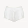 Culotte En Soie Blanc Avec Frastaglio En Macramé-Lingerie De Nuit En Soie-PETIT MACRAME