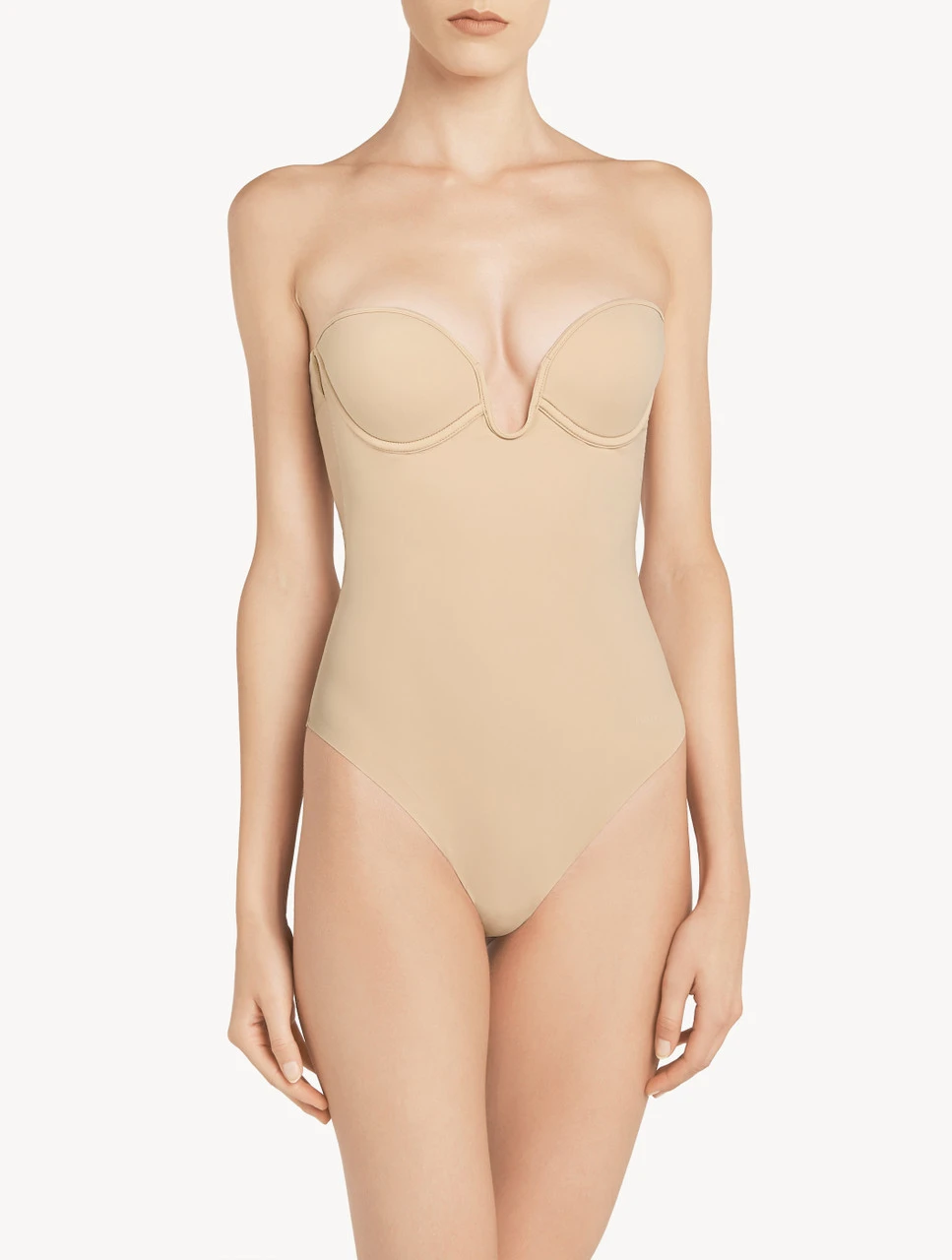 Body Couleur Café Crème Avec Soutien-gorge à Armature Ultra-plongeant Et Ampliforme-Shapewear-SECOND SKIN 4 Body Couleur Café Crème Avec Soutien-gorge à Armature Ultra-plongeant Et Ampliforme-Shapewear-SECOND SKIN – Image 4
