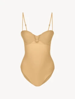 Body Couleur Café Noisette Avec Soutien-gorge à Armature Ultra-plongeant Et Ampliforme-Shapewear-SECOND SKIN