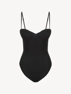Body Couleur Café Noir Avec Soutien-gorge à Armature Ultra-plongeant Et Ampliforme-Shapewear-SECOND SKIN