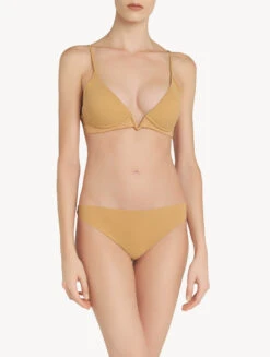 Soutien-gorge Triangle Couleur Café Noisette, Plongeant, Ampliforme Et Sans Armature-Shapewear-SECOND SKIN -Mode Lingerie Boutique CFIPLM003187 BGS250 1 06269.1593123367