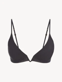 Soutien-gorge Triangle Couleur Café Noir, Plongeant, Ampliforme Et Sans Armature-Shapewear-SECOND SKIN