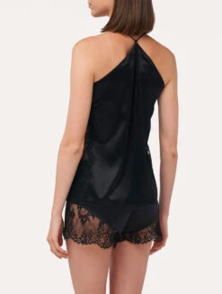 Débardeur En Soie Noir Avec Fermeture Autour Du Cou Et Finitions En Dentelle Leavers-Lingerie De Nuit En Soie-EXOTIQUE -Mode Lingerie Boutique CFIPLM0040670 NRB010 2 70750 73234.1626790588