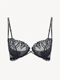 Soutien-gorge Corbeille Noir Avec Armatures Et Détails En Dentelle Leavers-Avec Armatures-EXOTIQUE