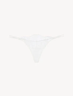 String Blanc Cassé En Dentelle Leavers-String-EXOTIQUE
