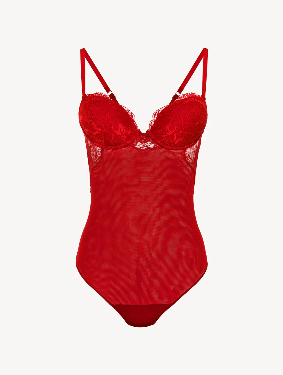 Body En Dentelle Rouge-Bodys & Bustiers-BRIGITTA 1 Body En Dentelle Rouge-Bodys & Bustiers-BRIGITTA