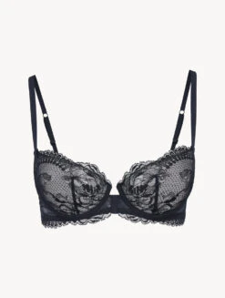 Soutien-gorge Corbeille En Dentelle Noire-Avec Armatures-BRIGITTA