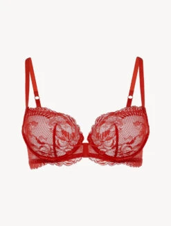 Soutien-gorge Corbeille En Dentelle Rouge-Corbeille-BRIGITTA