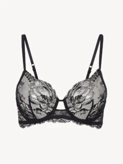 Soutien-gorge à Armatures En Dentelle Noir-Avec Armatures-BRIGITTA