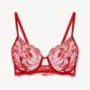 Soutien-gorge à Armatures En Dentelle Rouge-Avec Armatures-BRIGITTA