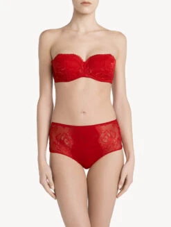 Soutien-gorge Bandeau En Dentelle Rouge-Rembourré-BRIGITTA -Mode Lingerie Boutique CFIPLM004888 RSF171 3 81875.1593123874