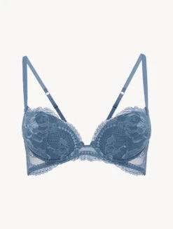 Soutien-gorge Push-up En Dentelle Bleu Foncé-Rembourré-BRIGITTA