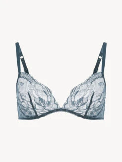 Soutien-gorge Sans Armatures En Dentelle Bleu Foncé-Triangle-BRIGITTA