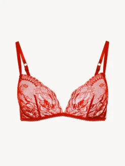 Soutien-gorge Sans Armatures En Dentelle Rouge-Triangle-BRIGITTA