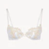 Soutien-gorge Push-up En Soie Blanche Rehaussée D’une Broderie En Guipure «frastaglio» Ivoire-Rembourré-MAISON
