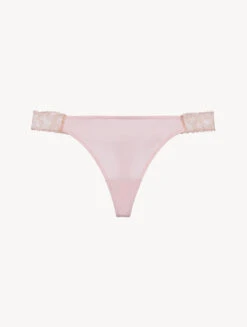String Rose Poudré Et Sable Avec Dentelle-String-LACY TOUCH