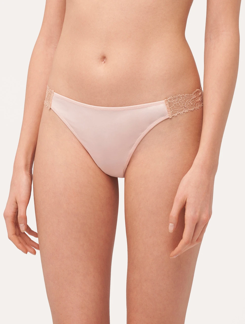 String Rose Poudré Et Sable Avec Dentelle-String-LACY TOUCH 2 String Rose Poudré Et Sable Avec Dentelle-String-LACY TOUCH – Image 2