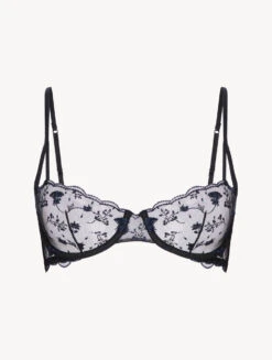 Soutien-gorge Corbeille De Couleur Onyx Avec Tulle Brodé-Avec Armatures-MIDNIGHT BOTANICA