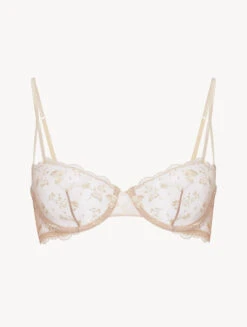 Soutien-gorge Corbeille De Couleur Halo Et Ivory Nude Avec Tulle Brodé-Corbeille-MIDNIGHT BOTANICA