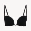 Soutien-gorge Bandeau De Couleur Onyx Avec Tulle Brodé-Rembourré-MIDNIGHT BOTANICA