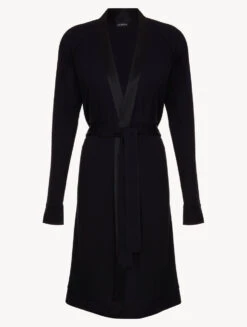 Robe De Chambre Courte De Couleur Onyx-Robes De Chambre-MIDNIGHT BOTANICA