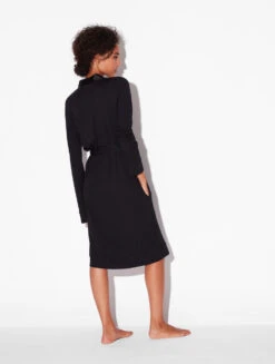 Robe De Chambre Courte De Couleur Onyx-Robes De Chambre-MIDNIGHT BOTANICA -Mode Lingerie Boutique CFIPLM0055760 NRB010 2 02506 46663.1667580705