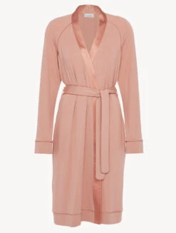 Robe De Chambre Courte De Couleur Blush Clay-Robes De Chambre-MIDNIGHT BOTANICA