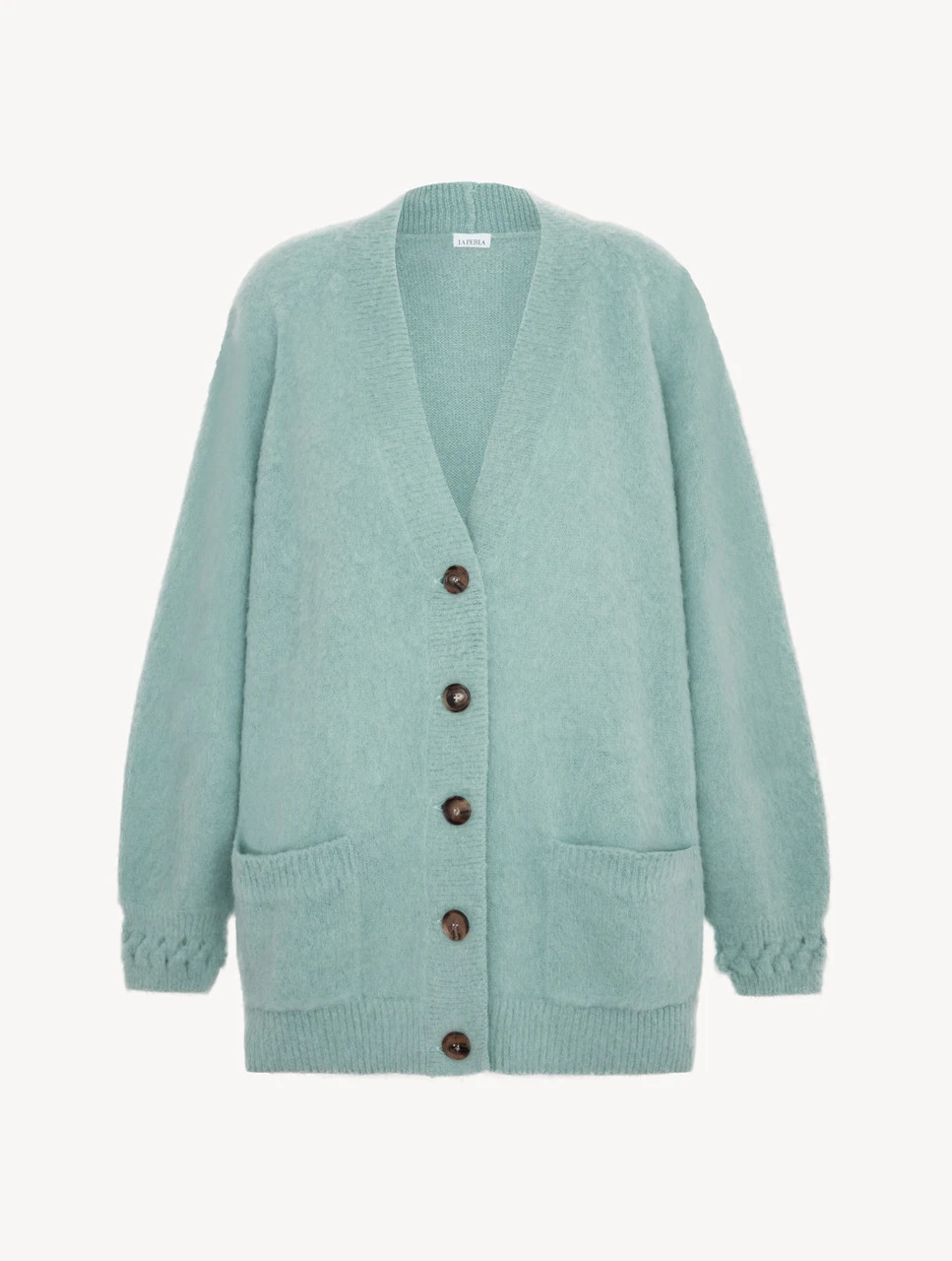 Cardigan En Laine D'alpaga Mélangée De Couleur Vert Amande-Loungewear-FLUFFY COCOON 1 Cardigan En Laine D'alpaga Mélangée De Couleur Vert Amande-Loungewear-FLUFFY COCOON