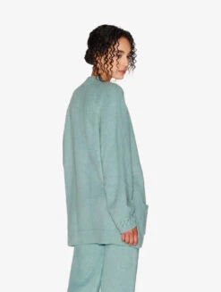 Cardigan En Laine D'alpaga Mélangée De Couleur Vert Amande-Loungewear-FLUFFY COCOON 6 Cardigan En Laine D'alpaga Mélangée De Couleur Vert Amande-Loungewear-FLUFFY COCOON -Mode Lingerie Boutique CFIPLM0056190 MUW070 2 90193 29896.1665507285