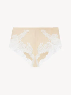 Short De Pyjama Côtelé En Cachemire Mélangé Dans La Nuance Halo Rehaussé De Guipure « frastaglio »-Pyjamas-ANGEL KISS