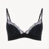 Brassière De Couleur Onyx Avec Tulle Brodé-Rembourré-MIDNIGHT BOTANICA