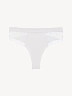 Slip Taille Haute De Couleur Lys Avec Tulle Brodé-Culotte Taille Haute-MIDNIGHT BOTANICA