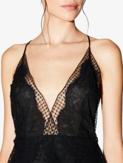 Chemise De Nuit Longue En Soie Avec Dentelle Leavers-Lingerie De Nuit En Soie-HONEYCOMB SHADOWS -Mode Lingerie Boutique CFIPLM0057730 NRB010 5 90588 20205.1684521695