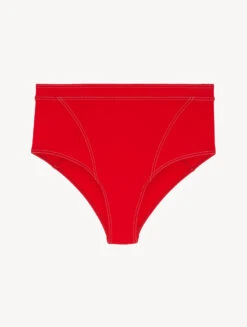 Bas De Maillot De Bain Taille Haute Rouge-Bikinis-WHEN SUMMER COMES
