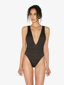 Maillot De Bain Une Pièce Avec Ceinture Vert Foncé Et Noir-Maillots De Bain-SUMMER WINDS -Mode Lingerie Boutique CFIPLM0059200 VRW170 3 77978 49360.1652863804