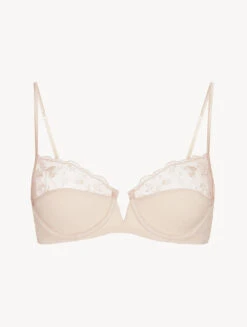 Soutien-gorge à Armatures De Couleur Halo Et Ivory Nude Avec Tulle Brodé-Avec Armatures-MIDNIGHT BOTANICA