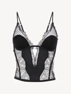 Bustier Avec Dentelle Leavers-Bodys & Bustiers-HONEYCOMB SHADOWS