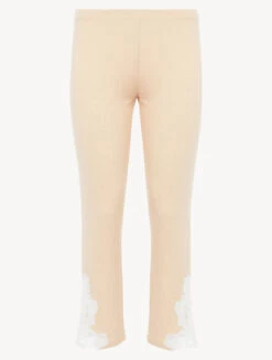 Pantalon Côtelé En Cachemire Mélangé Dans La Nuance Halo Rehaussé De Guipure « frastaglio »-Pyjamas-ANGEL KISS