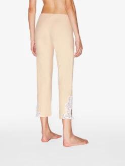 Pantalon Côtelé En Cachemire Mélangé Dans La Nuance Halo Rehaussé De Guipure « frastaglio »-Pyjamas-ANGEL KISS -Mode Lingerie Boutique CFIPLM0060010 MUW230 2 02326 98115.1657206176