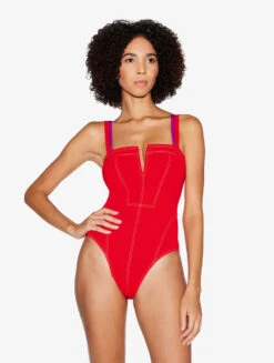 Maillot De Bain Une Pièce Rouge-Maillots De Bain-WHEN SUMMER COMES -Mode Lingerie Boutique CFIPLM0060490 RSF214 4 23529 36129.1682516611
