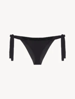 Bas De Maillot De Bain Noir Avec Broderie Perlée-Bikinis-LUCI DI CAPRI