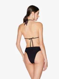 Bas De Maillot De Bain Tanga à Taille Haute Noir Avec Broderie Perlée-Bikinis-LUCI DI CAPRI -Mode Lingerie Boutique CFIPLM0065760 NRB010 2 19089 81299.1690807705