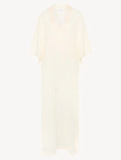 Caftan Champagne Avec Broderie Perlée-Vêtements De Plage-LUCI DI CAPRI