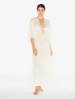 Caftan Champagne Avec Broderie Perlée-Vêtements De Plage-LUCI DI CAPRI -Mode Lingerie Boutique CFIPLM0070260 BGS270 3 03022 70519.1690807712