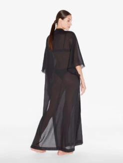 Caftan Noir Avec Broderie Perlée-Vêtements De Plage-LUCI DI CAPRI -Mode Lingerie Boutique CFIPLM0070260 NRB010 2 11516 86417.1690807714