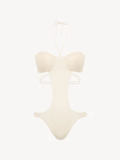 Trikini Champagne Avec Broderie Perlée-Bikinis-LUCI DI CAPRI