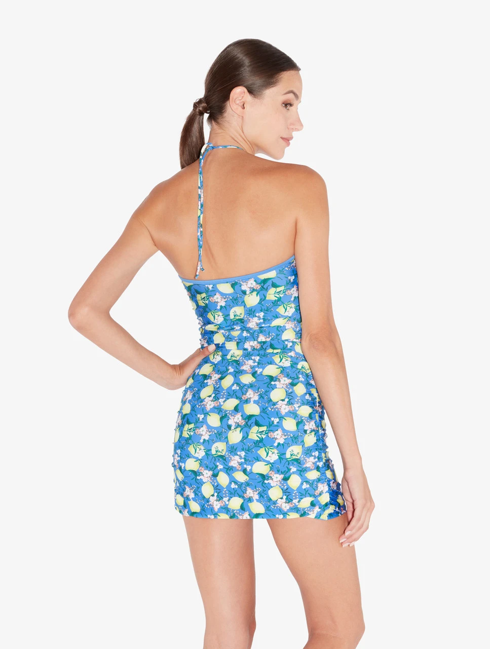 Robe Courte Imprimée Bleue-Vêtements De Plage-AMALFI TWIST 3 Robe Courte Imprimée Bleue-Vêtements De Plage-AMALFI TWIST – Image 3