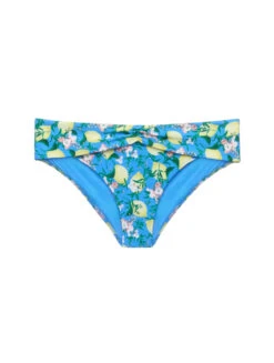 Bas De Maillot De Bain Imprimé Bleu Avec Taille Drapée-Bikinis-AMALFI TWIST