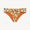 Bas De Maillot De Bain Imprimé Orange Avec Taille Drapée-Bikinis-AMALFI TWIST